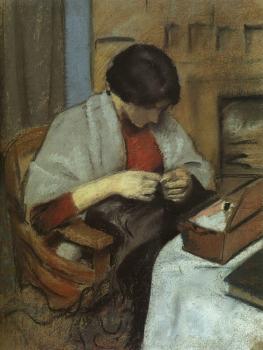奧古斯特 馬尅 Elisabeth Gerhard sewing
